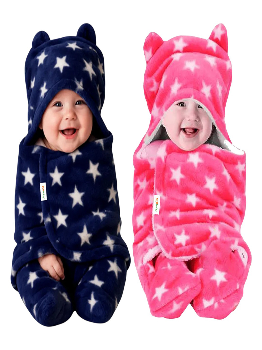 OyO Baby Pack of 2 Newborn printed Baby Blanket Wrapper & Swaddle for AC Room