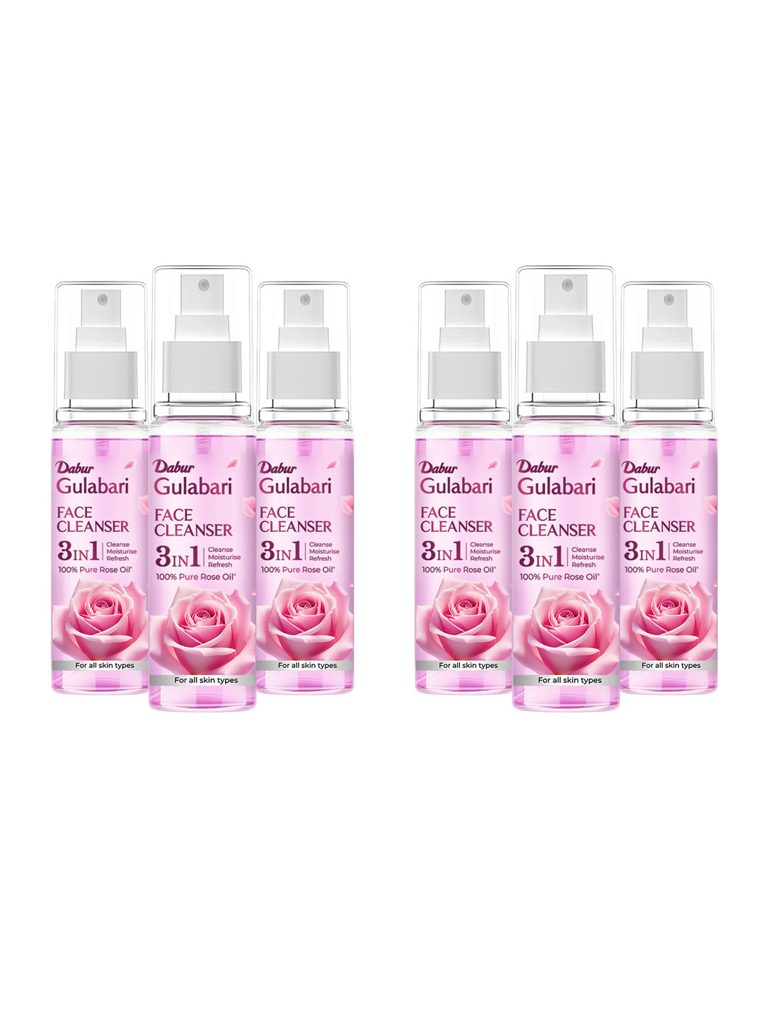 Dabur Set Of 6 Gulabari Rose Glow Face Cleanser For Balanced & Hydrated Skin- 100ml Each
