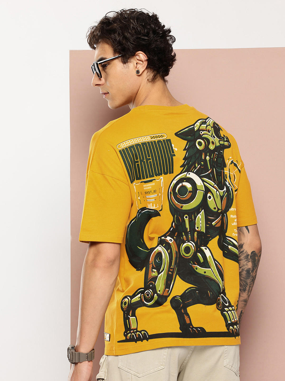 Stormborn Graphic Printed Drop-Shoulder Sleeves Oversized Pure Cotton T-shirt