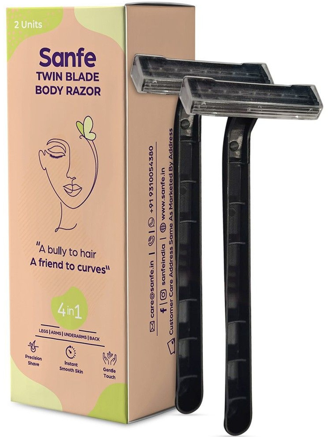 Sanfe Set Of 2 Twin Blade Body Razor