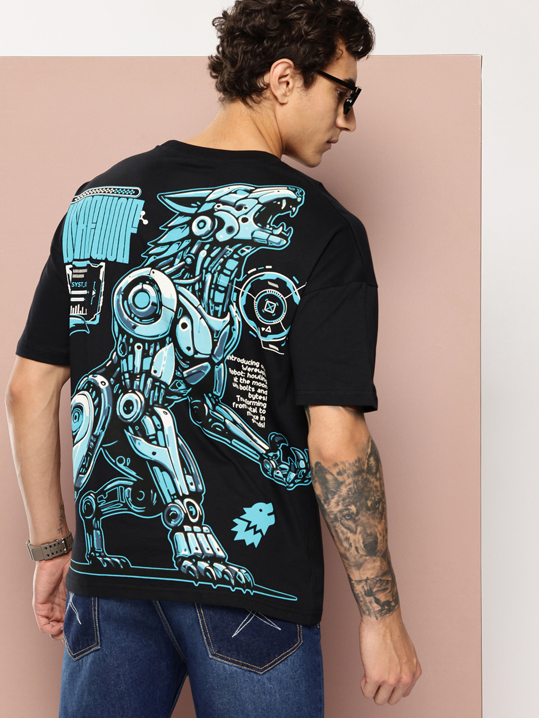 Stormborn Men Graphic Printed Drop-Shoulder Pure Cotton Oversized Fit T-shirt