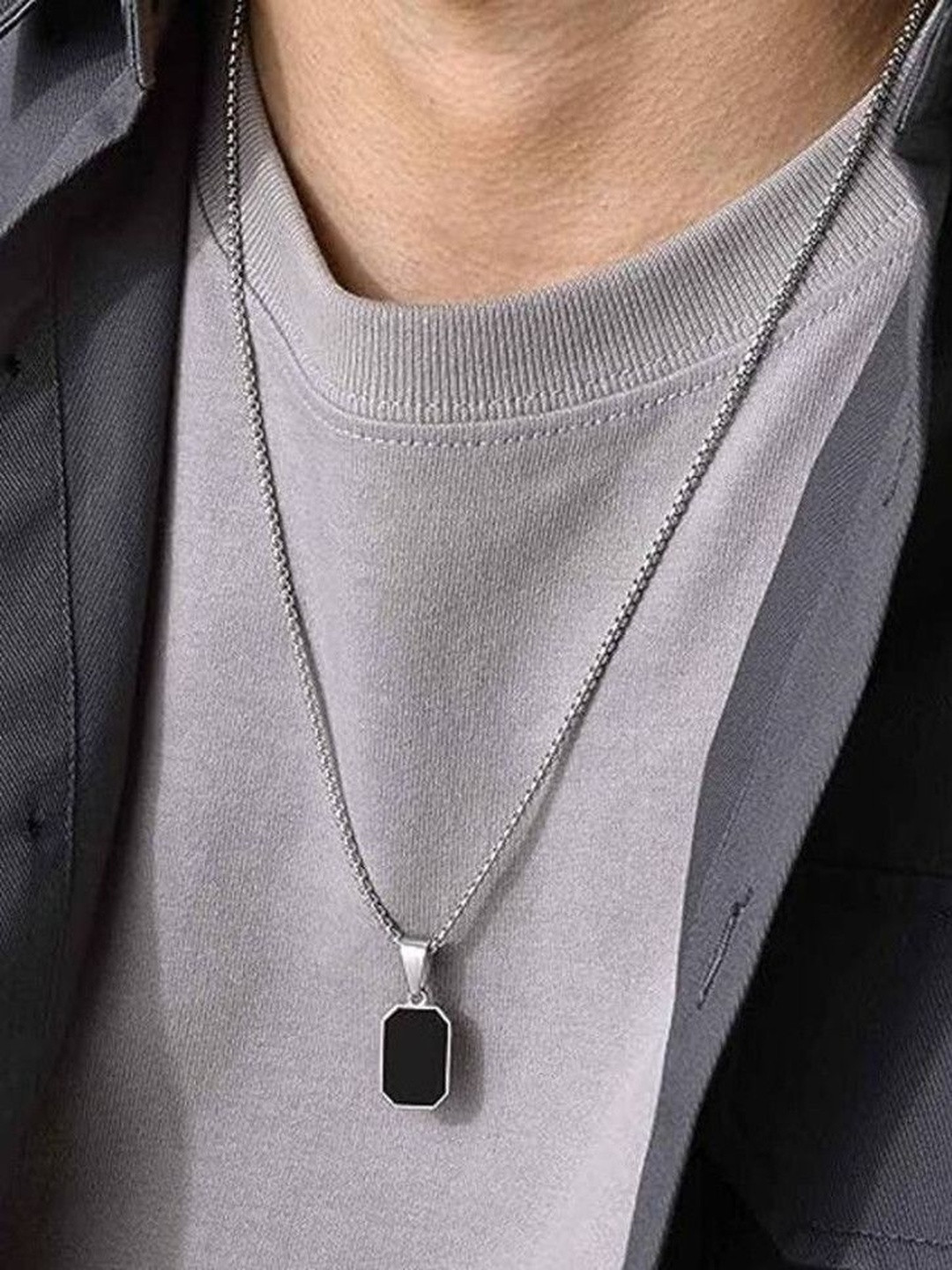 RV Jewels Silver-Plated Geometric Pendants with Chains