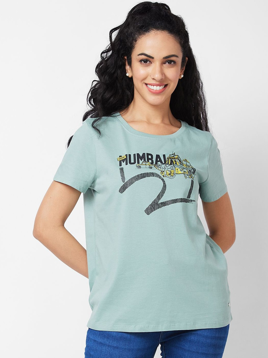 SPYKAR Women Typography Printed T-shirt