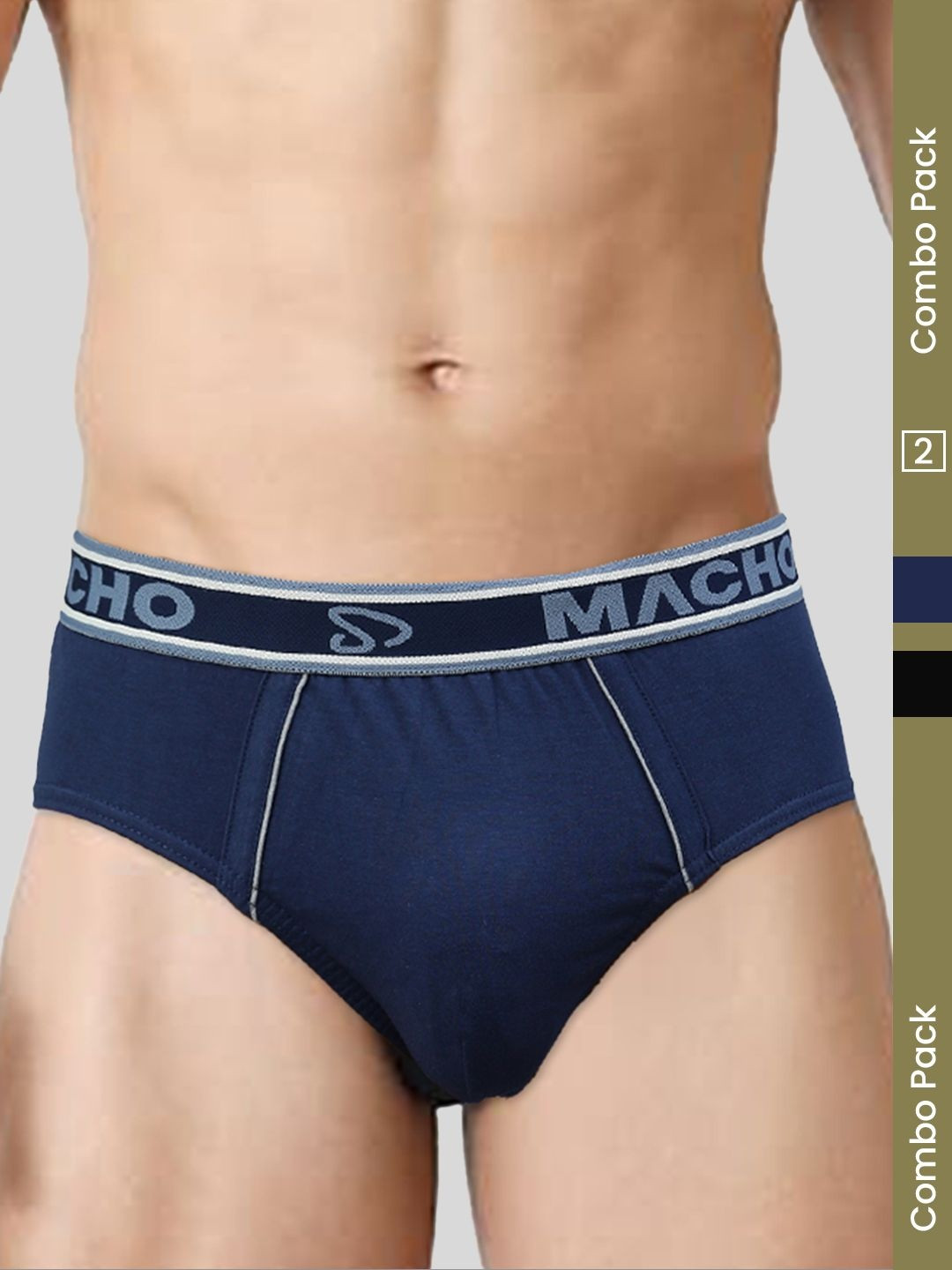 MACHO Pack of 2 Mid-Rise Hipster Briefs