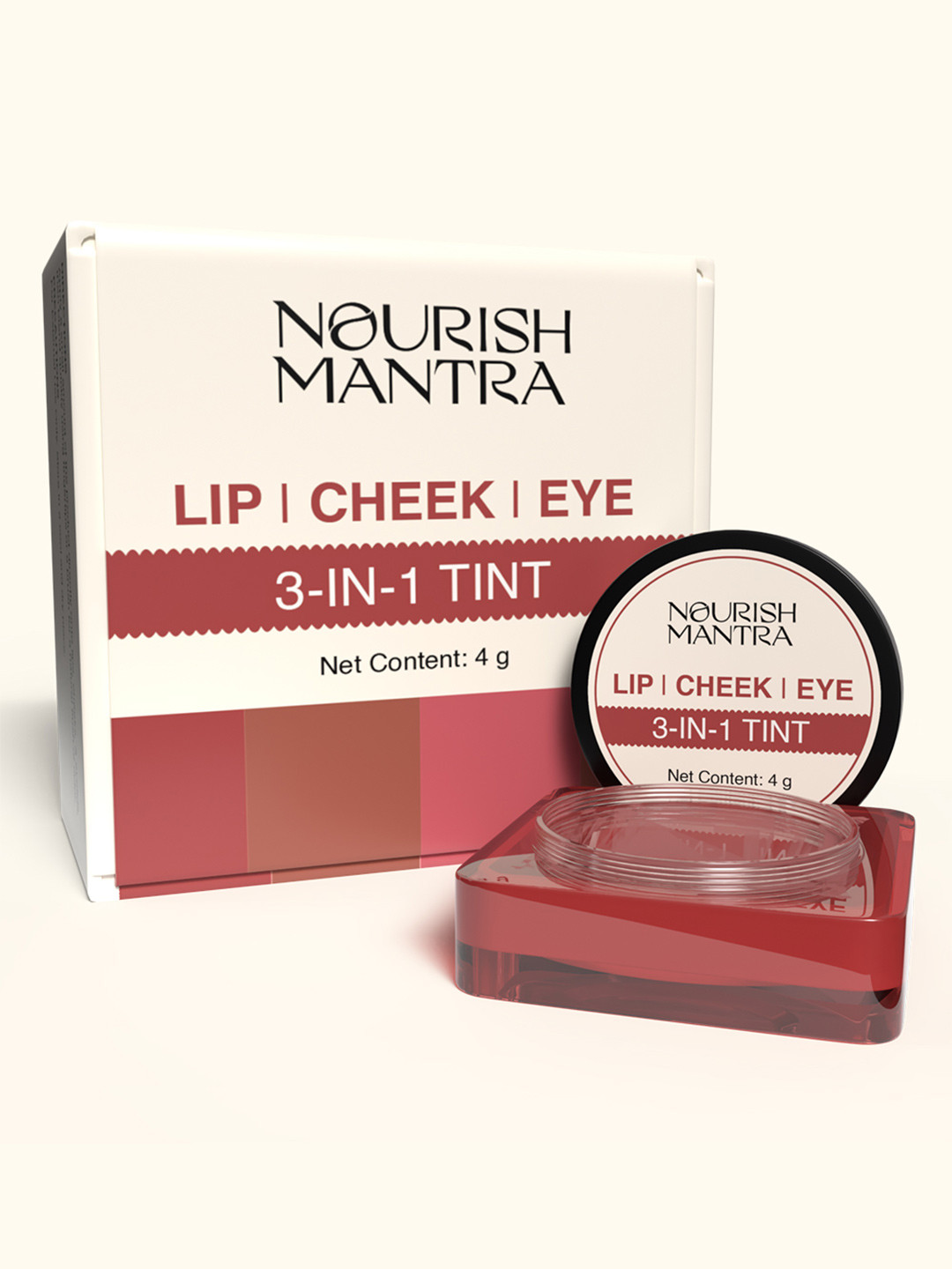 Nourish Mantra 3-In-1 Lip Cheek & Eye Tint with Castor Oil 4 g - Gulabi Tulip