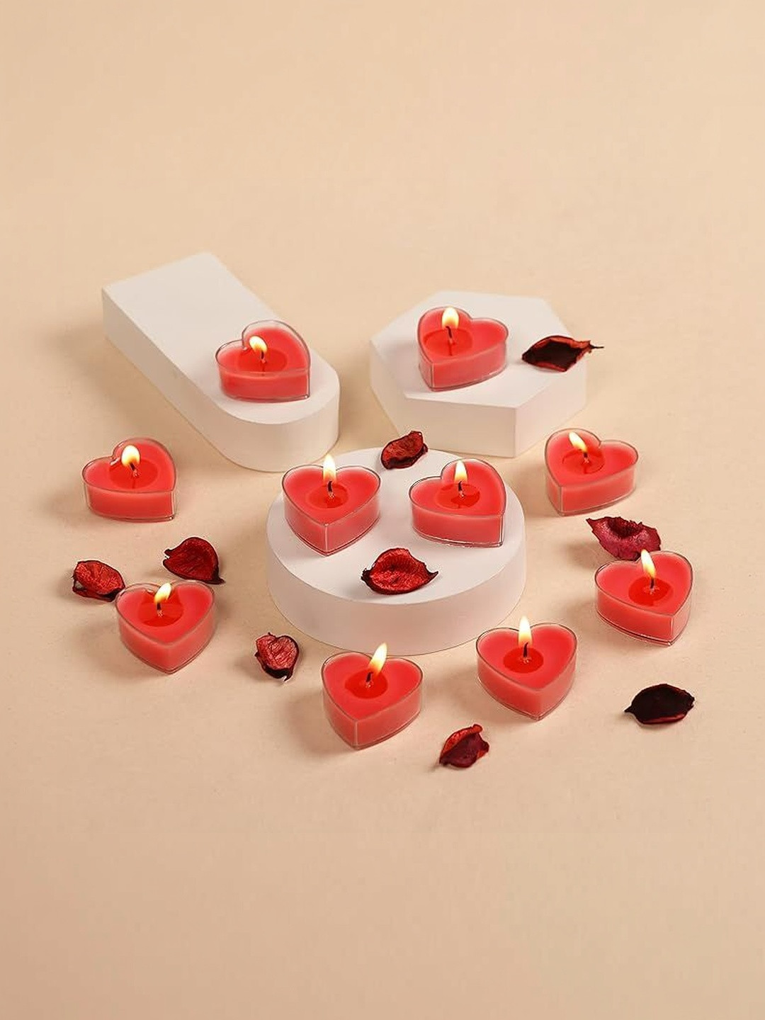 Quace Red & Red 10 pieces Jar Candle