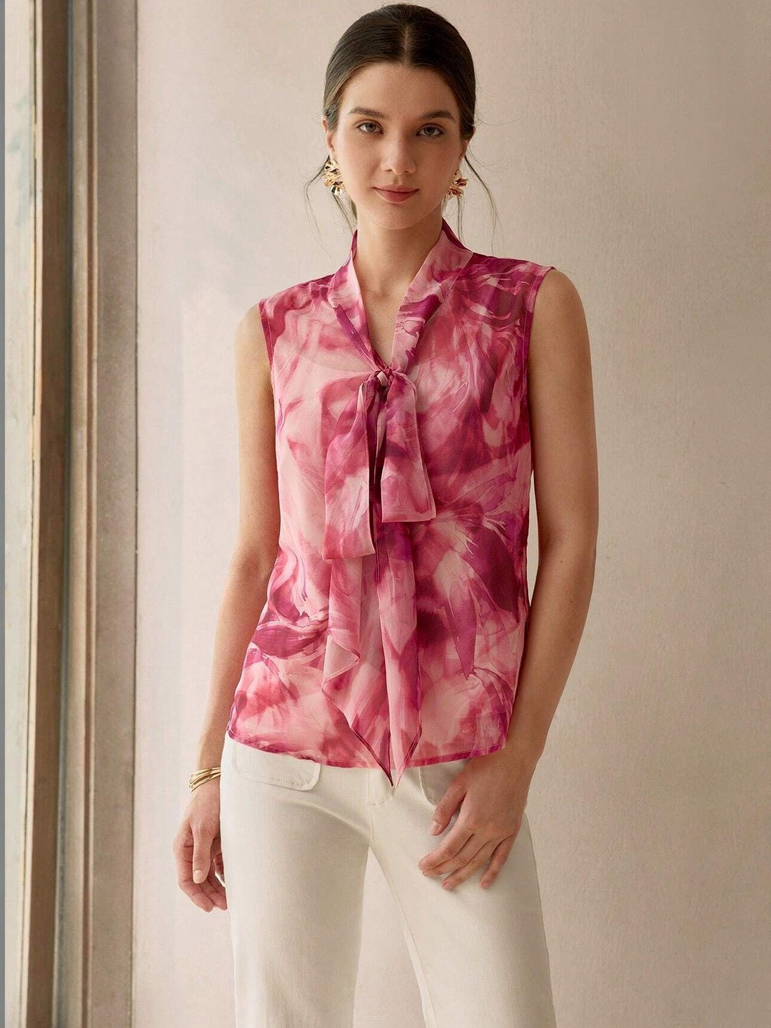 FERY LONDON Women Standard Semi Sheer Printed Casual Shirt