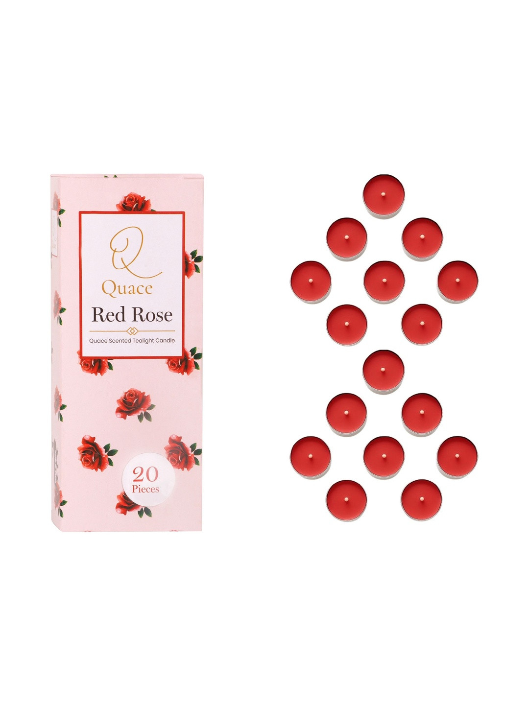 Quace Red & Red 20 pieces Tea Light Candle