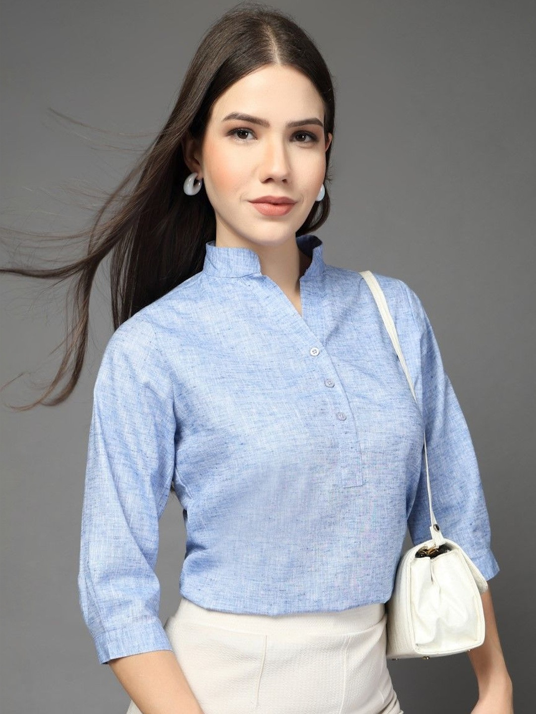 Style Quotient Mandarin Collar Top
