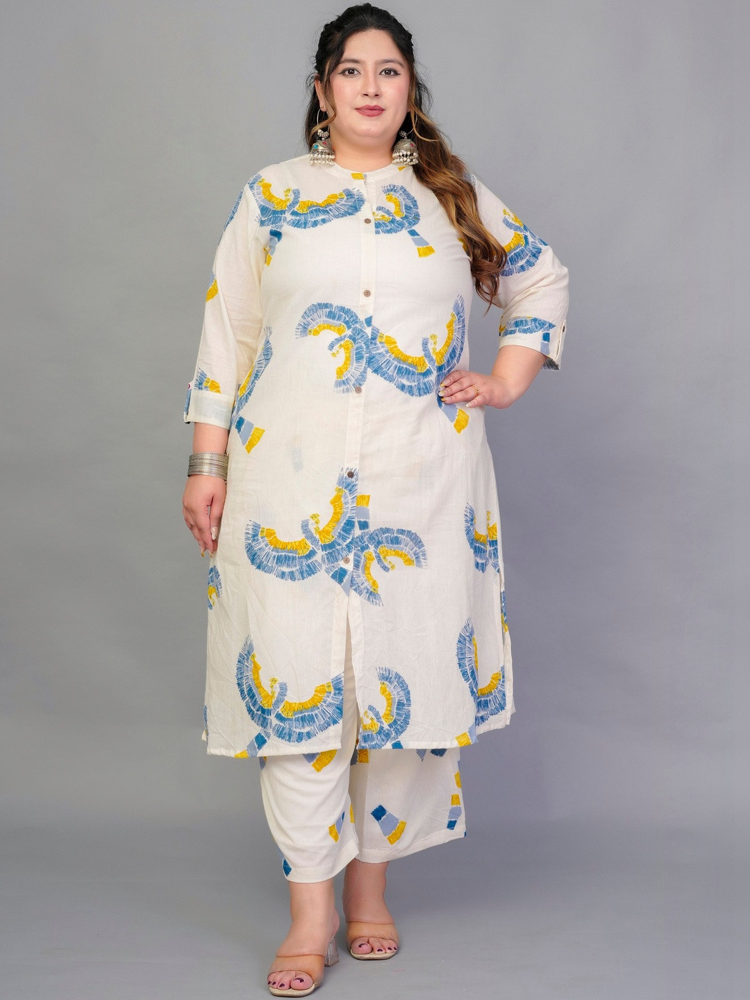 Gs Fashions Women Printed Regular Pure Cotton Kurta with Trousers