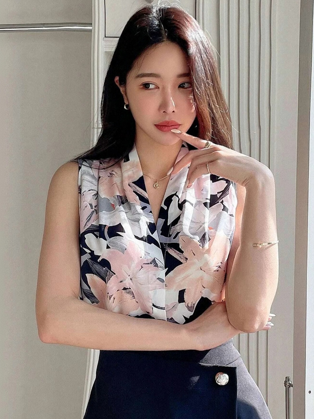 FERY LONDON Floral Print Wrap Top