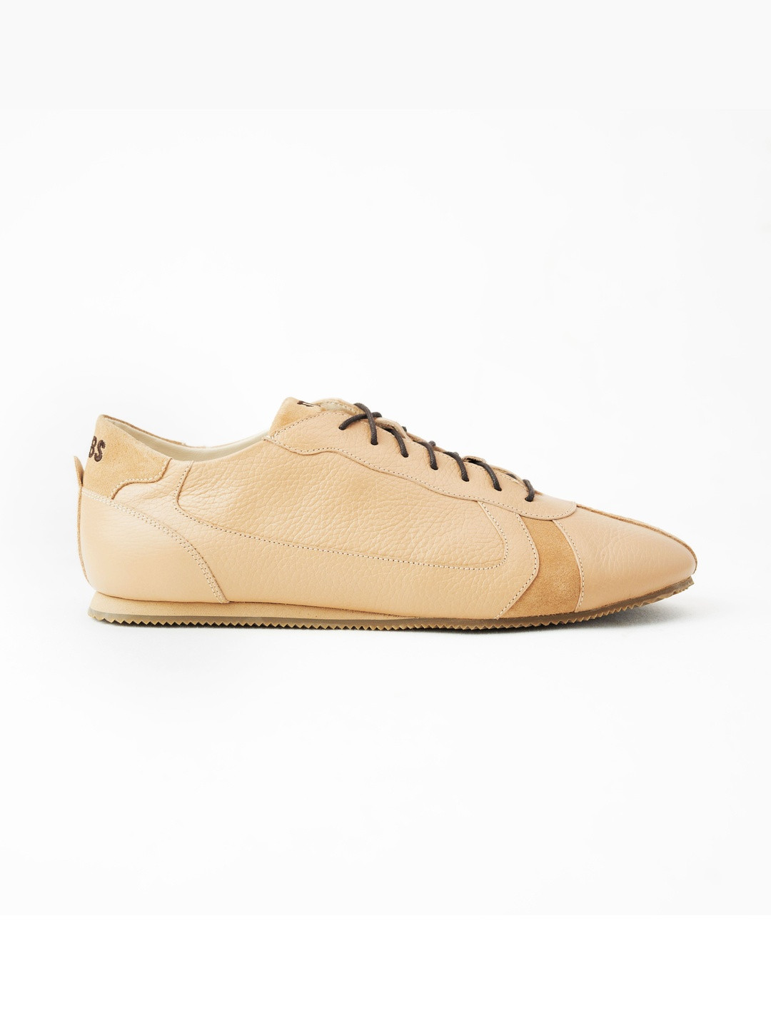 GULLY LABS Men Embroidered Leather Gerune Beige Premium Casual Shoes