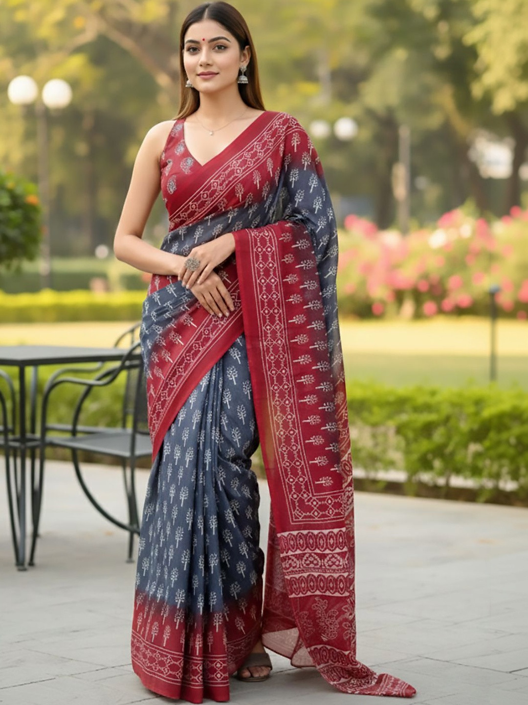 Urban Pallu Ethnic Motifs Pure Cotton Designer Saree