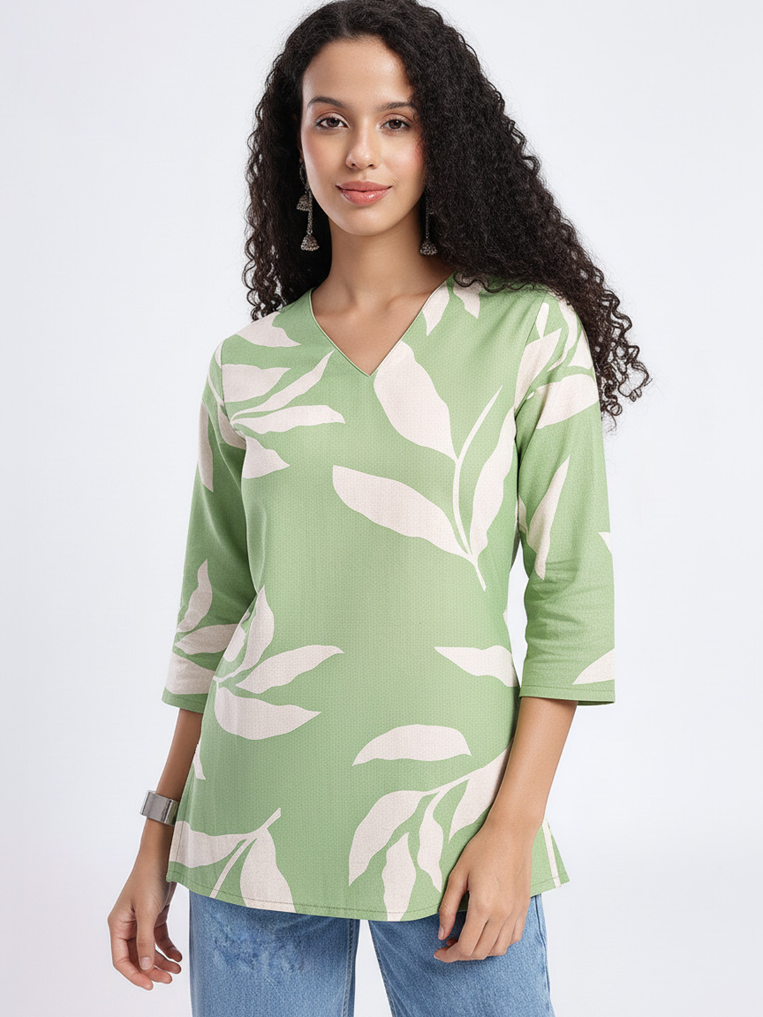 Anouk Rustic Floral Printed V-Neck Kurti