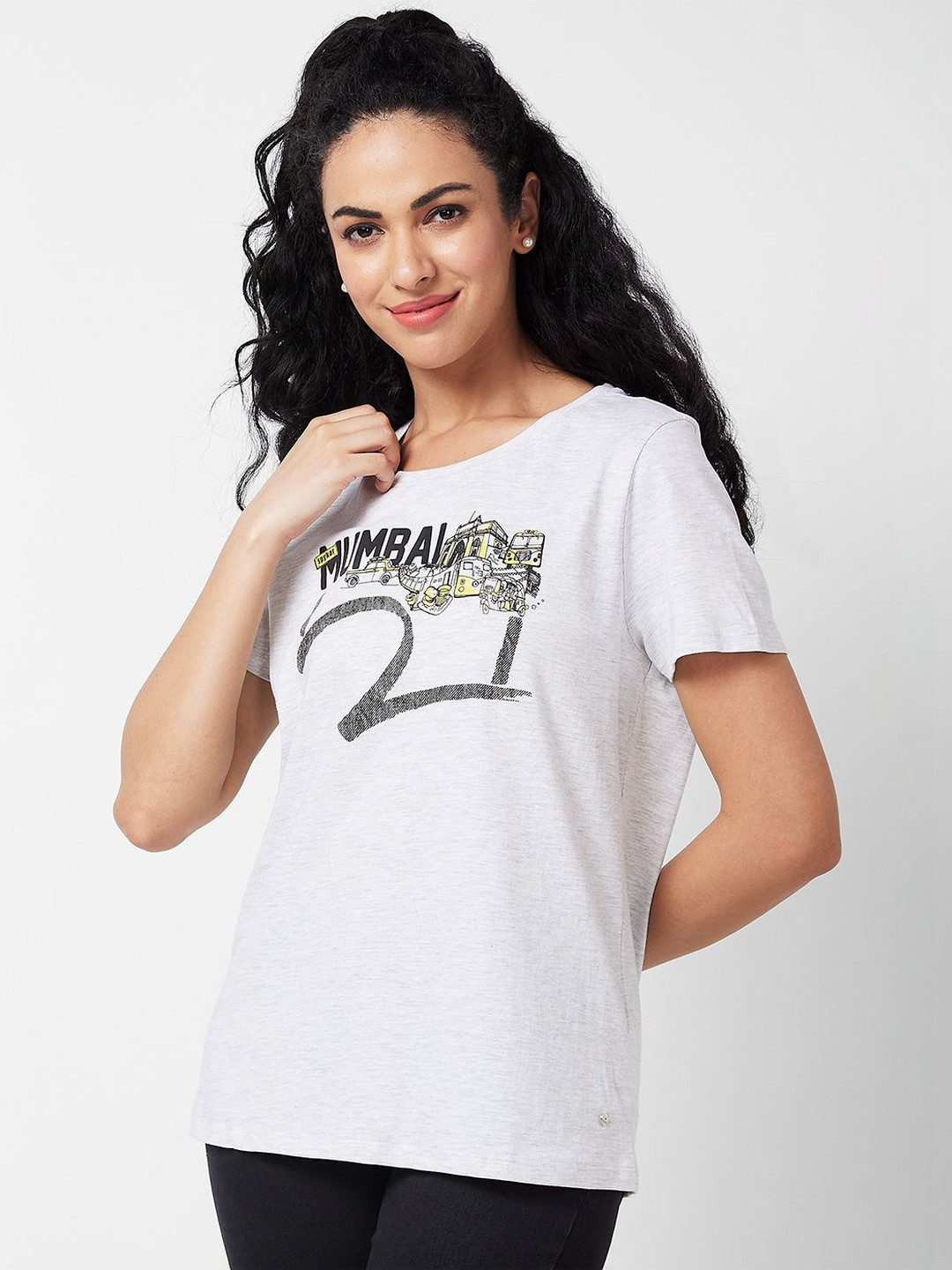 SPYKAR Women Printed T-shirt