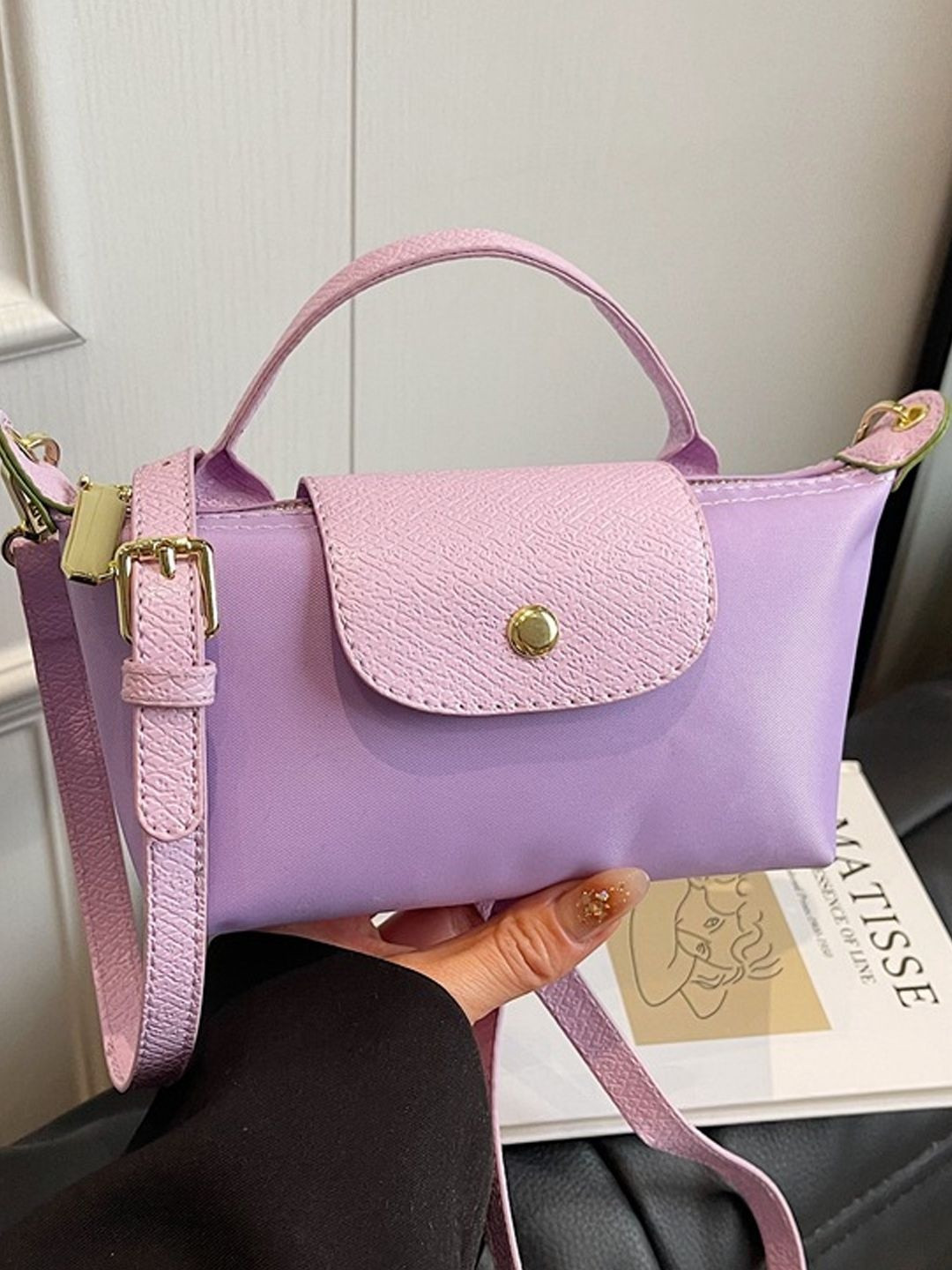 StyleCast PU Bucket Sling Bag with Tasselled