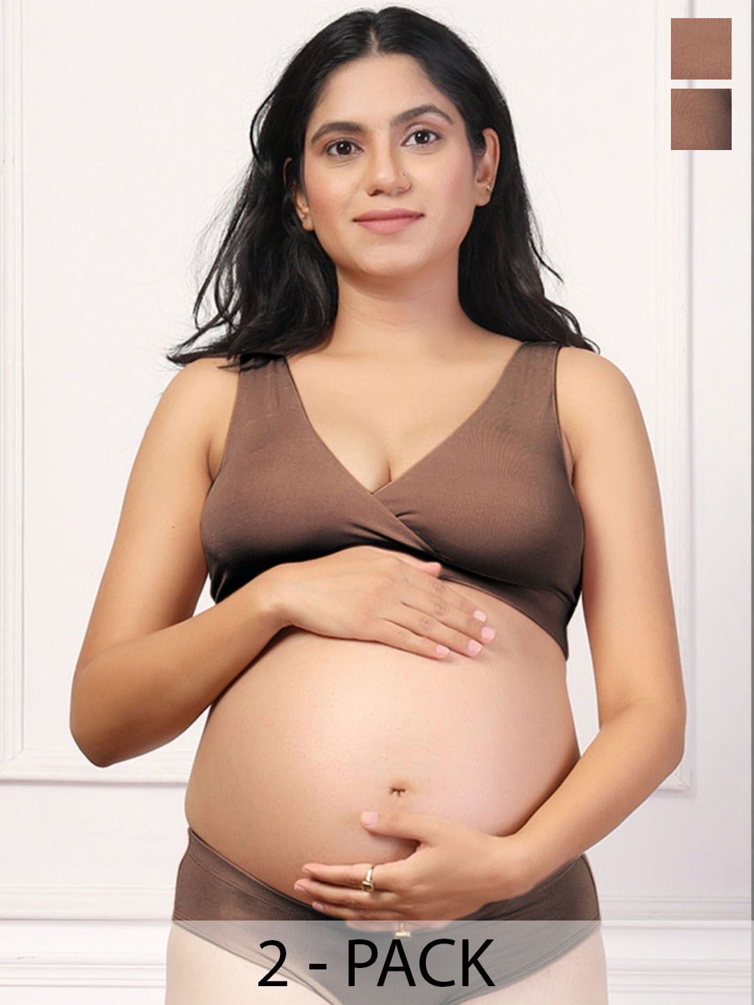 House Of Zelena Women Pack of 2 Maternity Nursing Removable-Padded Bra