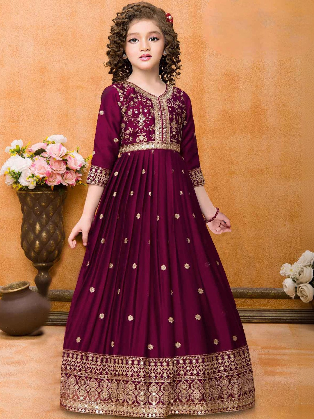 BAESD Embellished Georgette Maxi Dress