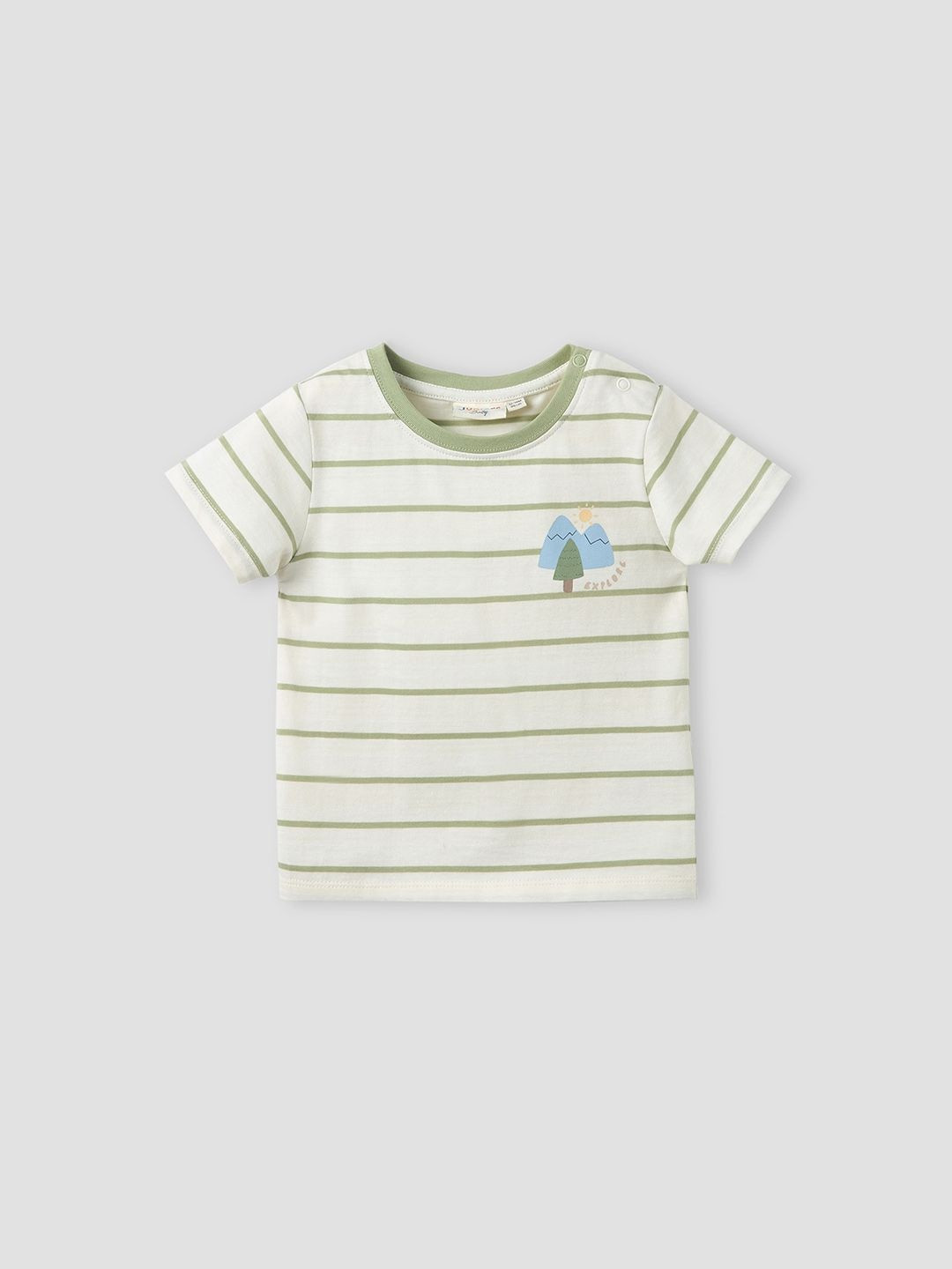 Juniors by Babyshop Boys Striped Cotton Round Neck Tshirts