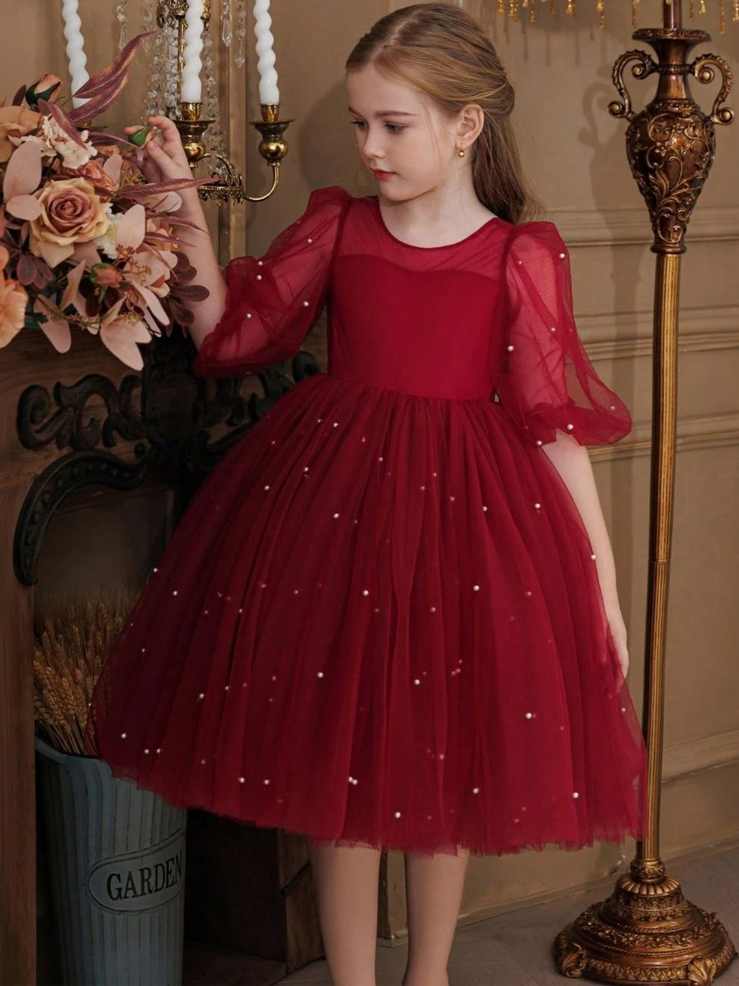 BAESD Tie and Dye Puff Sleeve Peplum Dress