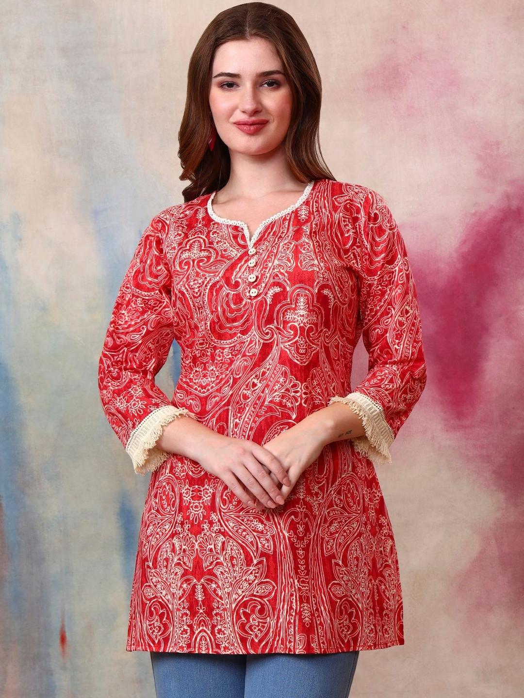 Tissu Ethnic Motifs Printed Pure Cotton Kurti