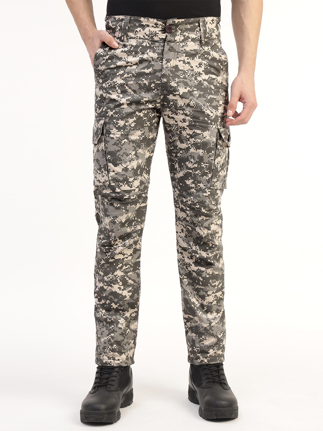MOUNTMILLER Men's Camouflage Printed Army Ripstop Tactical Cargo Pant