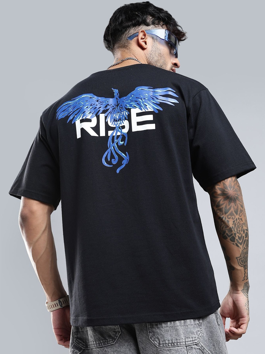 LEWEL Men Typography Printed T-shirt