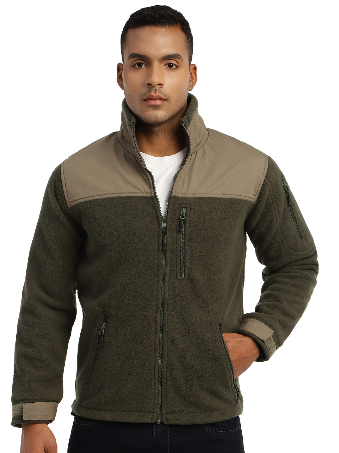 MOUNTMILLER Men's Solid Ripstop Dual Superbond HLKN Fleece Tactical Hooded Jacket