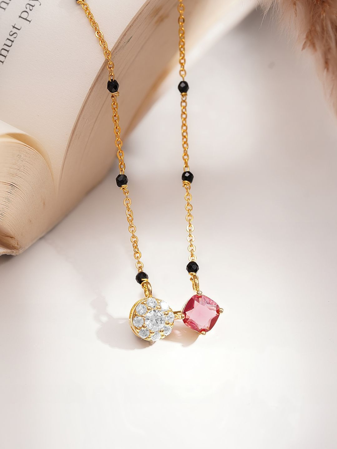 Rubans Women 18K Gold Plated Beaded Mangalsutra
