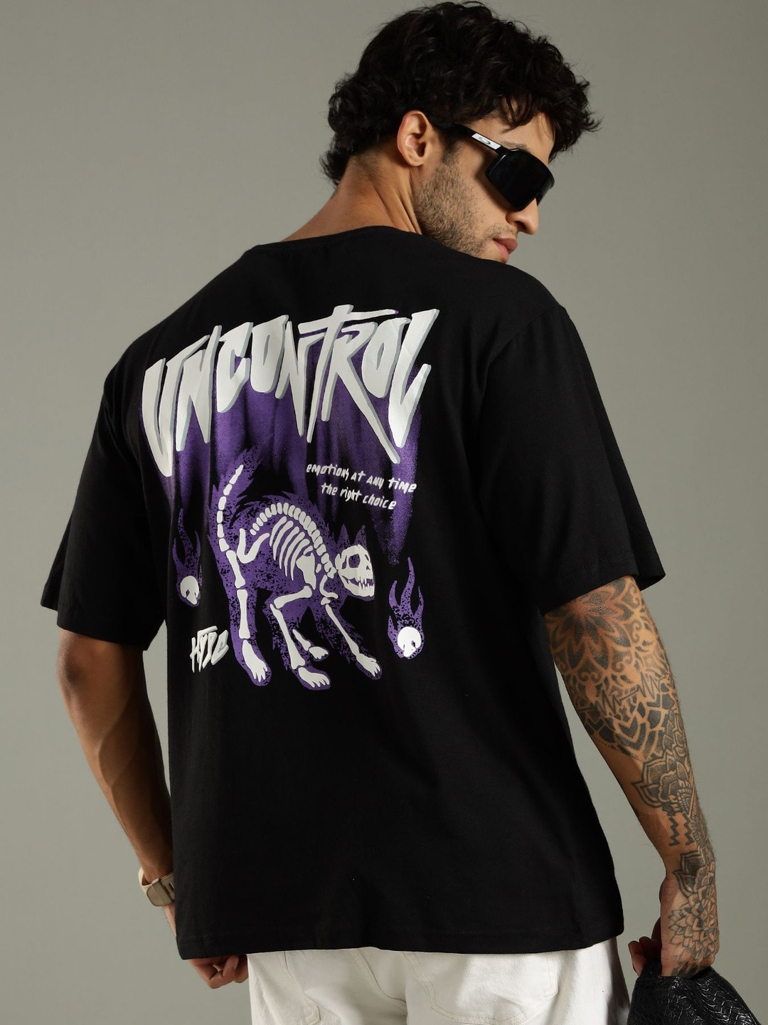 LEWEL Men Typography Printed T-shirt
