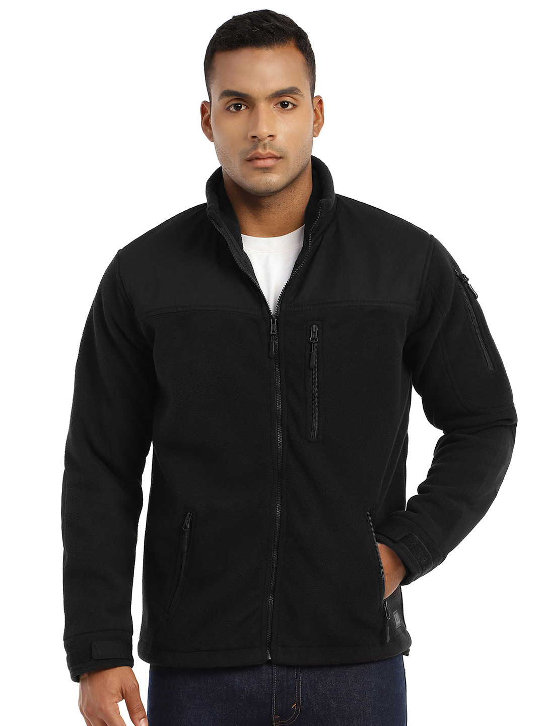 MOUNTMILLER Men's Solid Ripstop Dual Superbond HLKN Fleece Tactical Hooded Jacket
