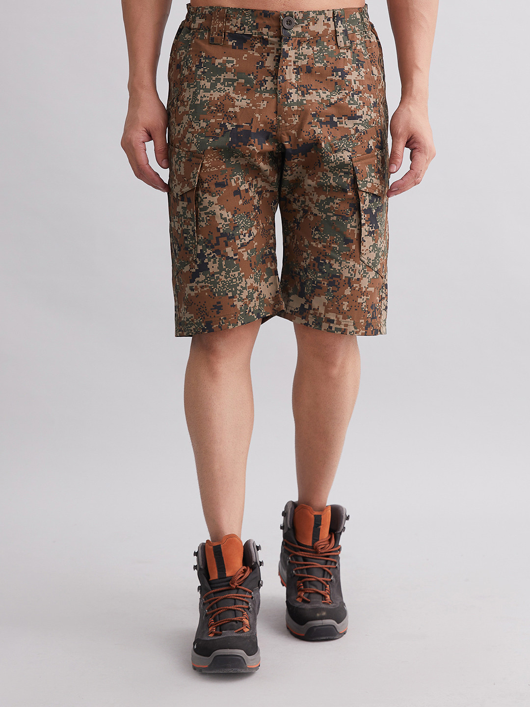 MOUNTMILLER Men's Camouflage Printed Mid Rise Explorer Ripstop Tactical Short