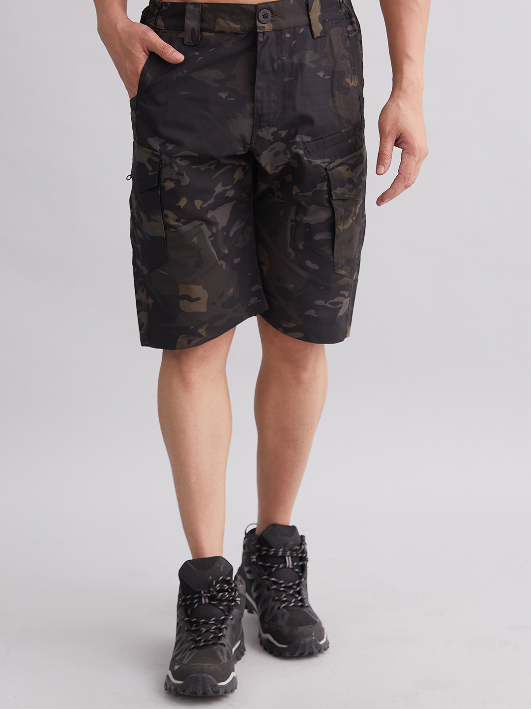 MOUNTMILLER Men's Camouflage Printed Mid Rise Explorer Ripstop Tactical Short