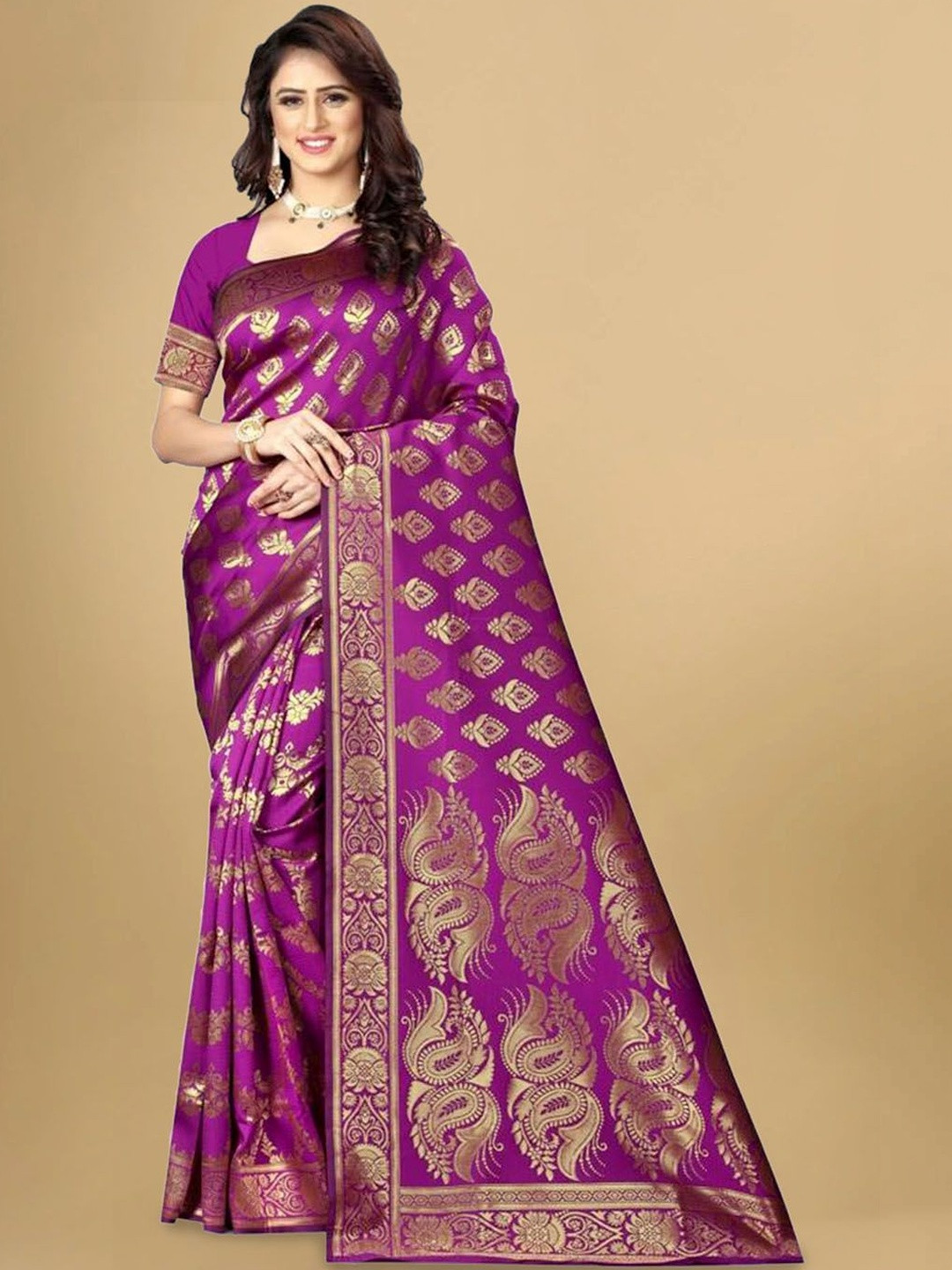 SANISA Paisley Zari Silk Blend Saree