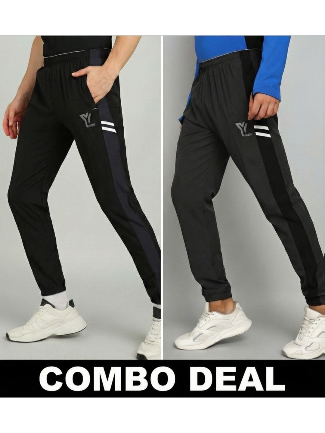 YUNEK Men Pack of 2 Rapid Dry Track Pants
