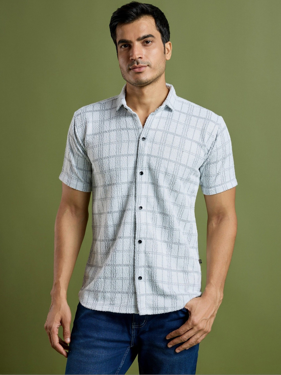TATER GARMENTS Men Windowpane Checks Checked Casual Shirt
