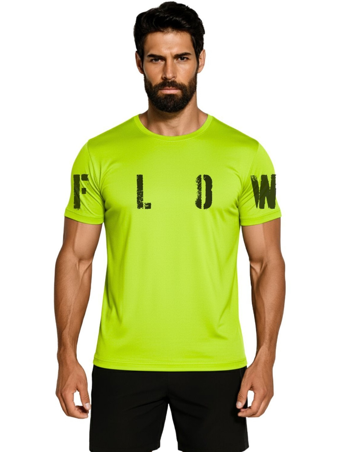3Colors Men Typography Printed Moisture Wicking T-shirt