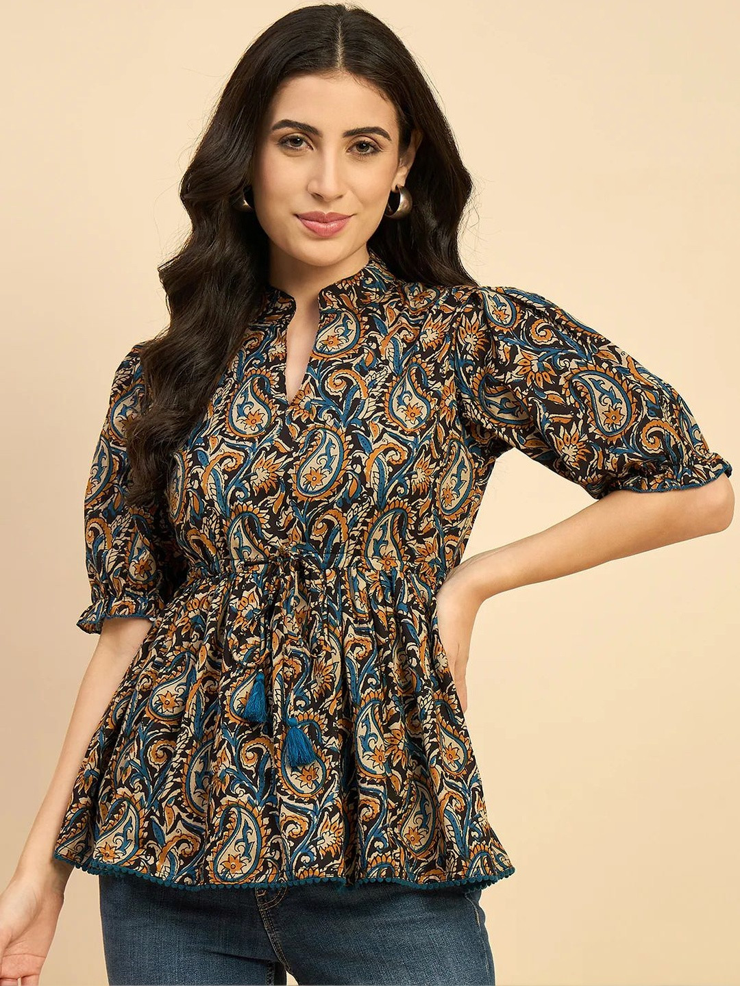 Niona Ethnic Motifs Printed Empire Kurti