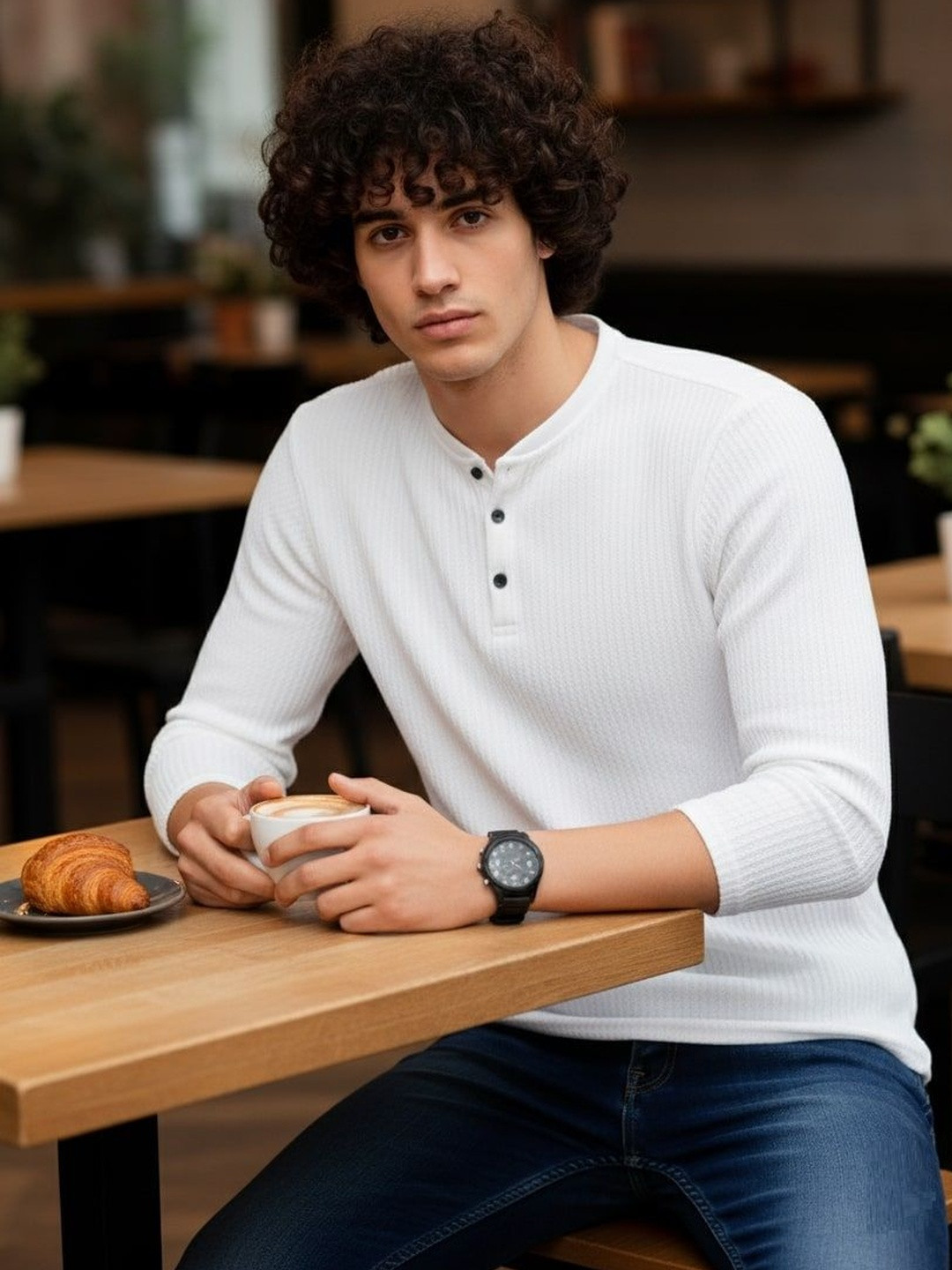 SZN Men Henley Neck T-shirt