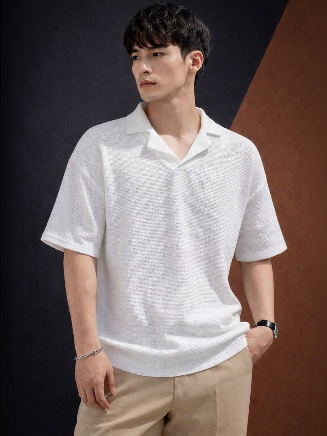 RAHI TRENDZ Men Polo Collar Woollen T-shirt