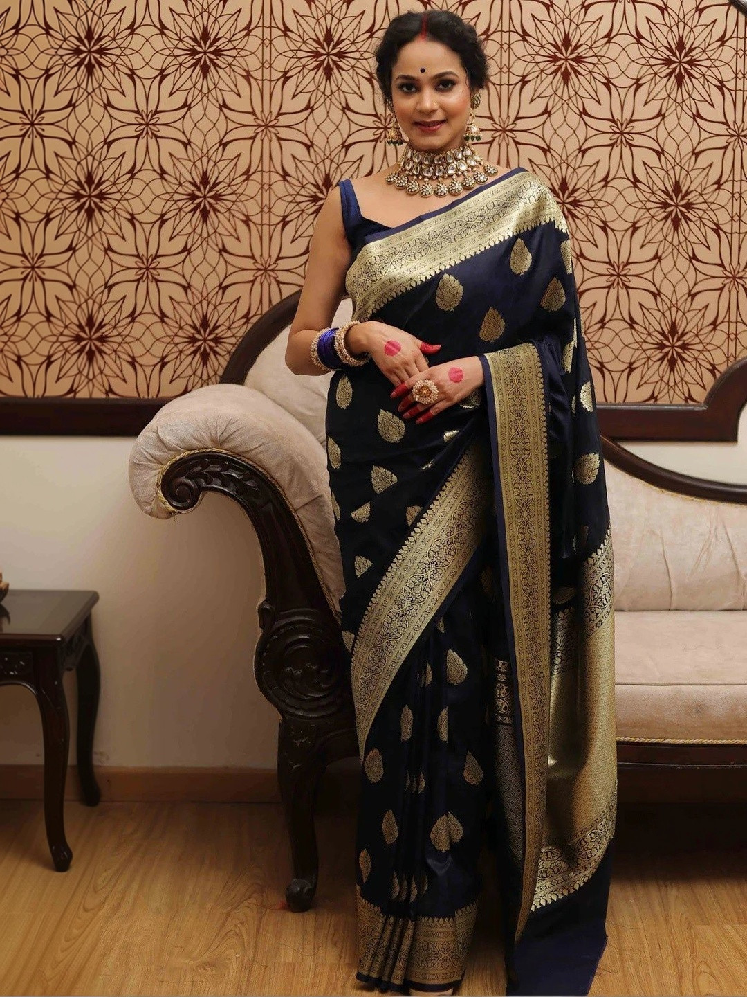 TEJAL ENTERPRISES Woven Design Zari Art Silk Kanjeevaram Saree