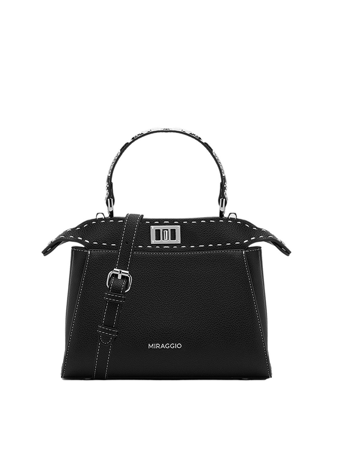 MIRAGGIO Nelly Textured Structured Satchel