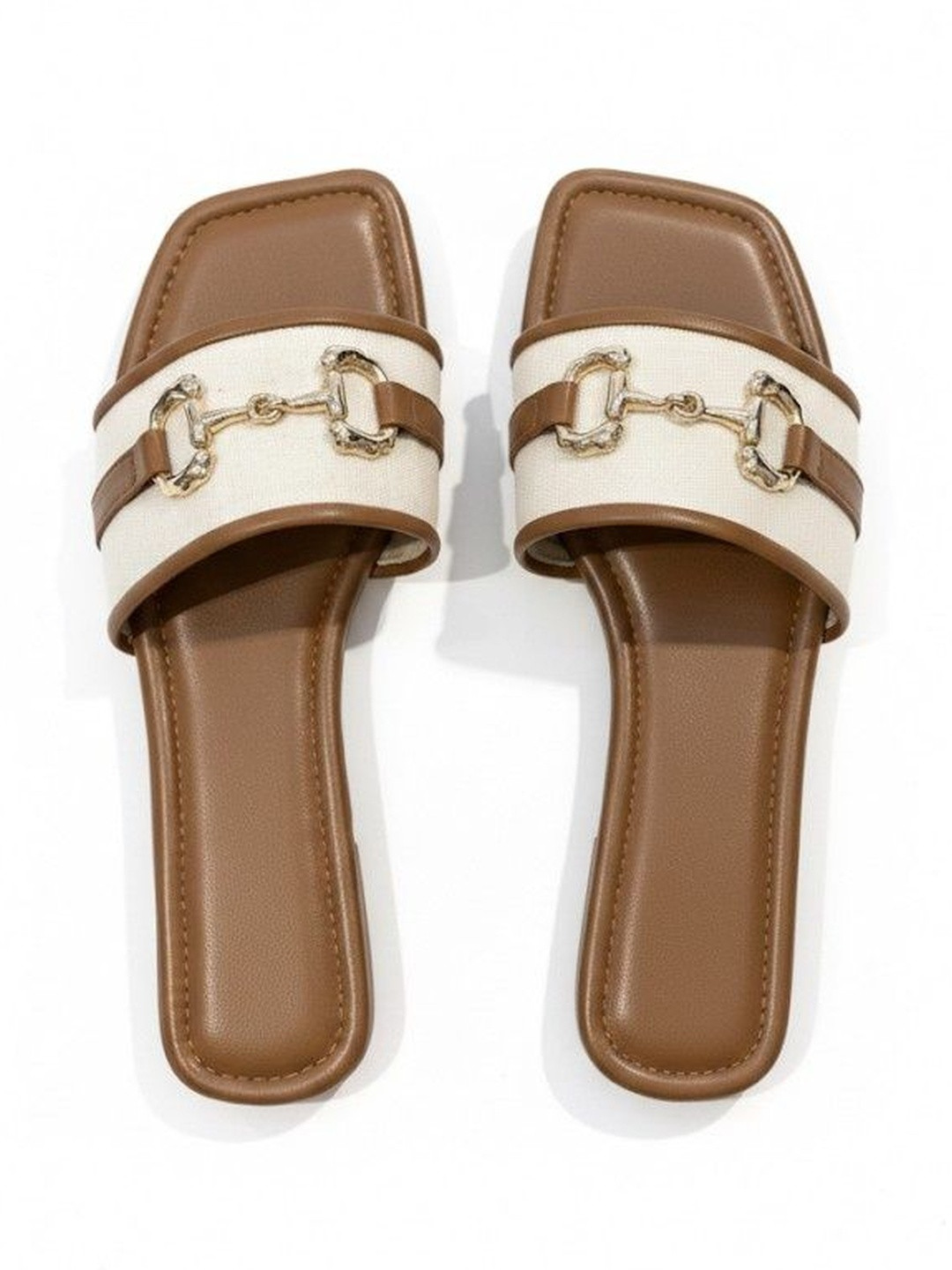 Schon Zapato Women Printed Open Toe Flats with Buckles