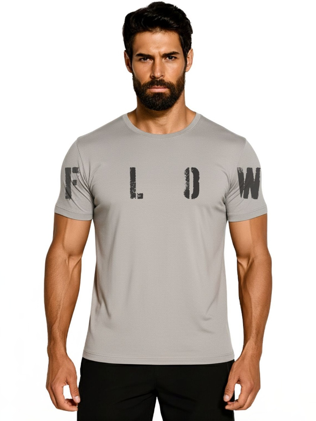 3Colors Men Typography Printed Moisture Wicking T-shirt