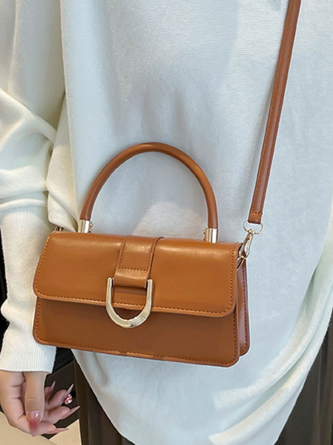 LULU & SKY PU Structured Handheld Bag
