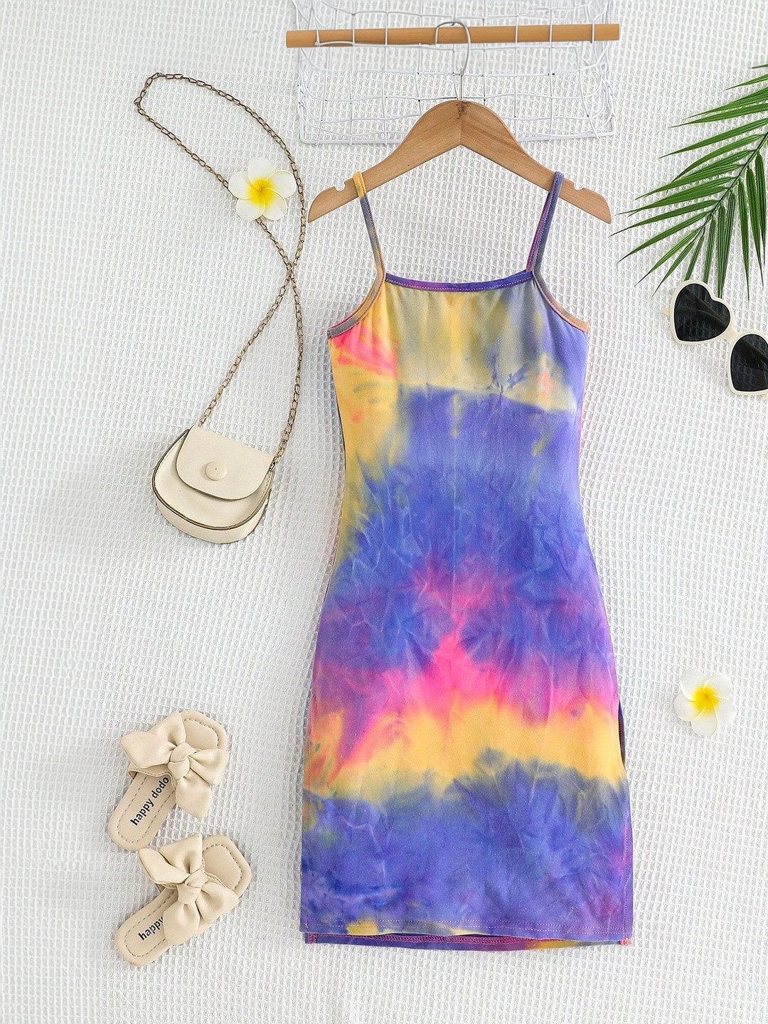 Sangria Girls Printed Shoulder Strap Sheath Dress