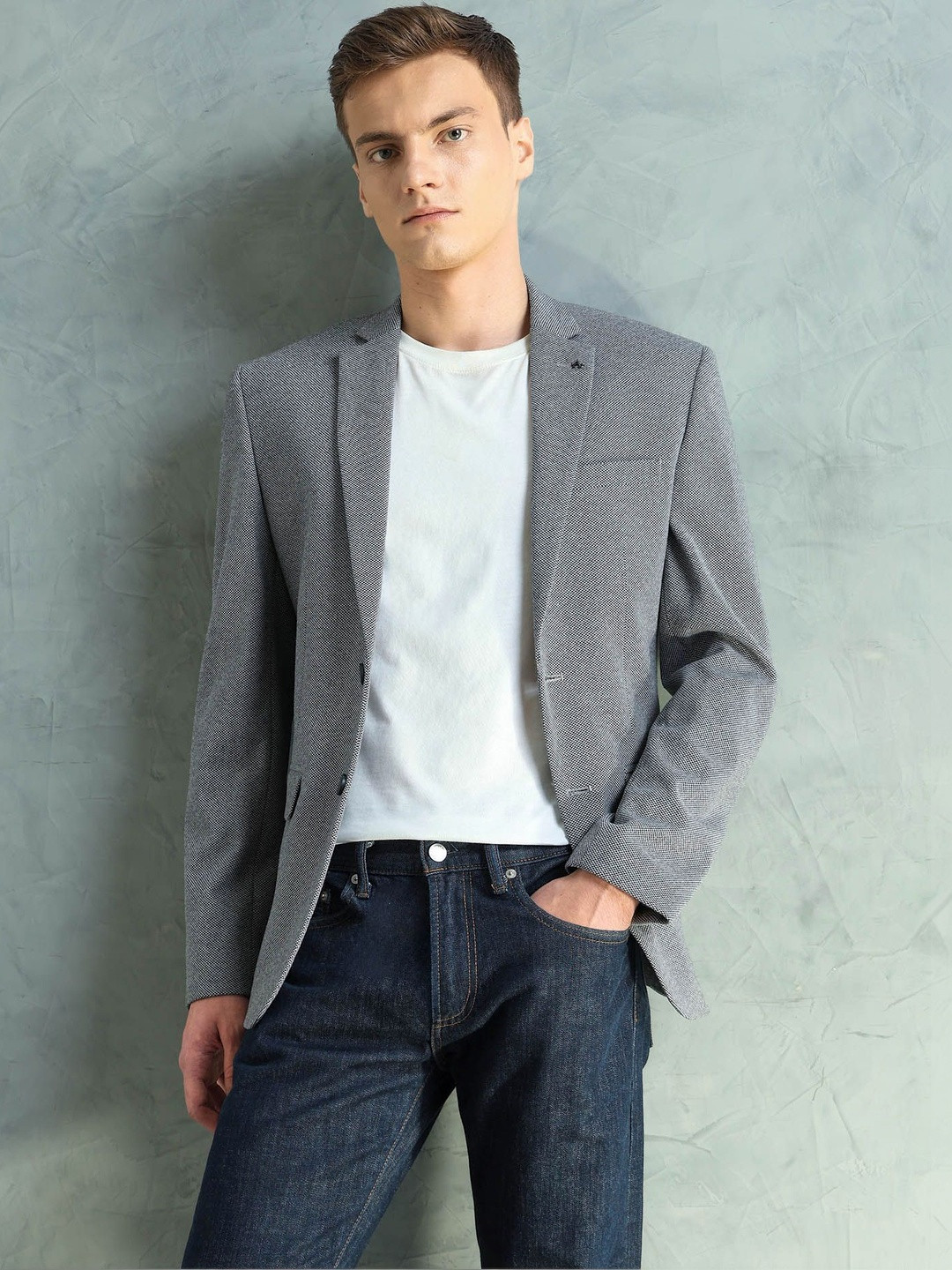 Arrow Men Notched Lapel Long Sleeves Single Breasted Blazers