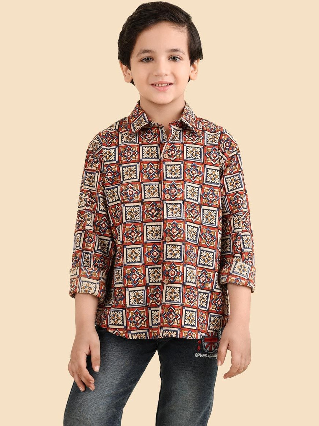 Fabindia Boys Printed Casual Shirt