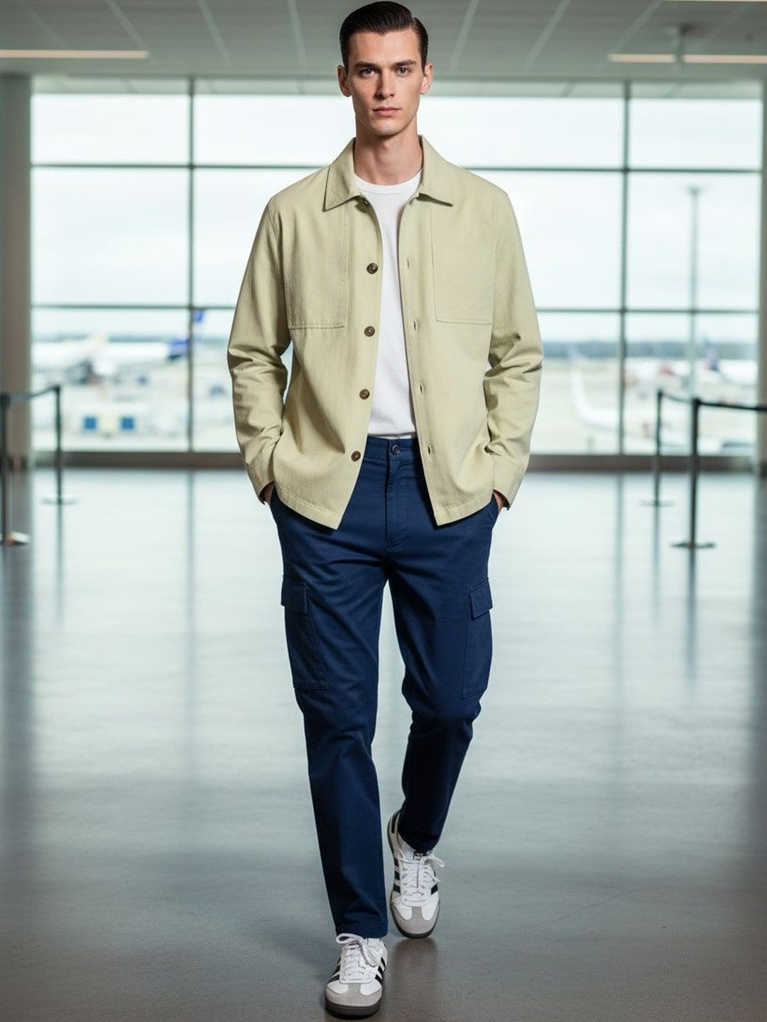 NOBERO Spread Collar Neck Shacket