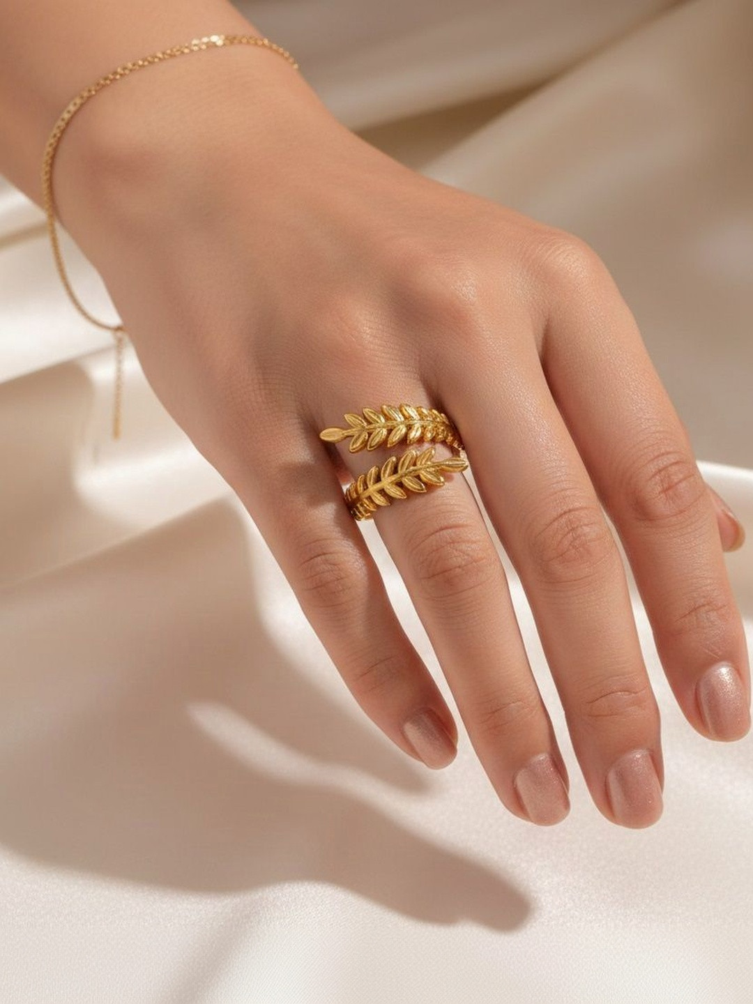 Lady Raiment Gold-Plated Adjustable Finger Ring